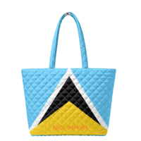 Sac fourre-tout matelassé à bandoulière avec drapeau de Sainte-Kitts et Nevis, sacs à main de travail pour femmes, sacs fourre-tout légers à ouverture supérieure pour les voyages et l'université