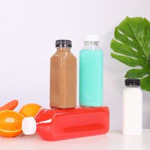 Rỗng Chai nhựa PET vuông trong suốt nước trái cây chai nước giải khát chai nhựa với vít cap - Product Image 6