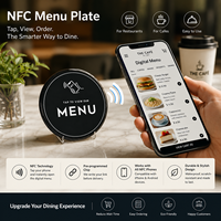 Placa de Menú NFC de 10 cm (3.93 Pulgadas) con Adhesivo 3M, Resistente al Agua, con Resina Epoxi, para Menú Digital en Restaurantes, Cafés, Bares y Tiendas