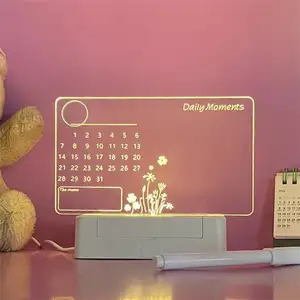 Lösch bare Schreibtafel DIY Custom Blank 3D Acryl Farbwechsel Message Board Led Nachtlicht