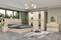 Ensembles de Chambre à Coucher Modernes Complets 5 Pièces, Cadre en Bois Double, Ensemble de Meubles de Chambre à Coucher de Luxe Moderne Grand Lit King Size