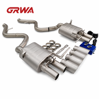 Sistem Knalpot Valvetronic GRWA Custom E92 M3 untuk BMW E90 E93 SS304 Sandblasted Tanpa X-Pipe Ujung Knalpot Stainless Steel