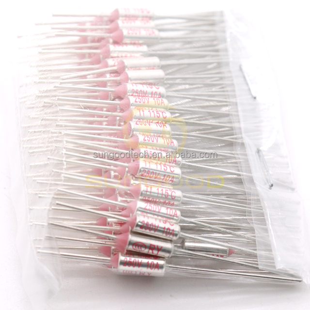 Thermal Fuse Metal RY 115 Degree 115C 10A 250V Temperature Fuses Axial Type TF