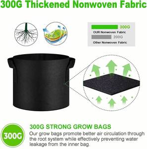 Sacs de culture pour plantes personnalisés, 5 gallons, résistants, épais, non tissés, avec poignées - Product Image 2