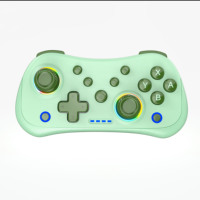 Manette de jeu sans fil Saitake RGB Light BT avec moteur de vibration, joystick à effet Hall, action haute précision pour