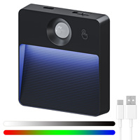 Lampe d'escalier rechargeable à détecteur de mouvement pour intérieur, éclairage RGBW à piles pour placard, lampe de nuit adhésive, lampe magnétique