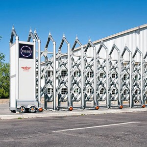 Portail électrique rétractable automatique moderne en acier inoxydable pour la sécurité des bâtiments, des cours, des entrepôts et des écoles - Product Image 1