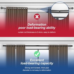 Moderno 1 pollice piccolo asta di tenda in acciaio inox Set staffe 28 84 pollici asta finestra nera <span class=keywords><strong>per</strong></span> porta di <span class=keywords><strong>vetro</strong></span> verticale - Product Image 6