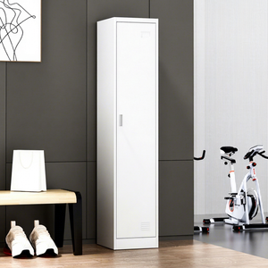 Modern <b>Single</b>-Door Cold Rolled Steel Lockable <b>Wardrobe</b> with Knock-Down Structure for Bedroom Hotel School & Hospital Use - Product Image 1