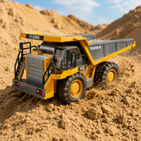 Camion benne télécommandé 1:24 2,4 GHz 9 canaux en alliage avec musique et lumière pour enfants
