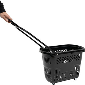 Paniers de courses en plastique écologiques de 22 L avec 2 poignées pour supermarchés et épiceries - Product Image 4