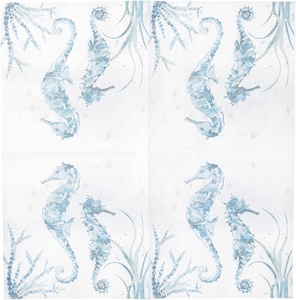 Serviettes en <span class=keywords><strong>papier</strong></span> jetables bleu fête <span class=keywords><strong>cheval</strong></span> de mer Floral Vintage Cocktail serviettes en <span class=keywords><strong>papier</strong></span> - Product Image 3