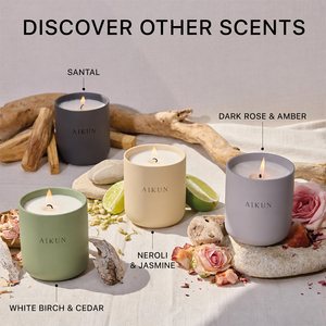 Bougie en cire de soja écologique AIKUN, fabriquée en usine sous marque privée, dans un pot en céramique de luxe, parfumée sur mesure pour les collections de spa. - Product Image 1