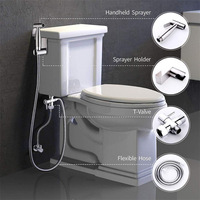 Ensemble de pulvérisateur de bidet portatif moderne en acier inoxydable 304 pour l'hygiène intime, idéal pour les hôtels, les toilettes et les salles de bain