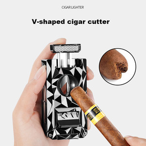 Encendedor de cigarros de tres fuegos de alta calidad, encendedor de antorcha en forma de diamante tridimensional multifuncional, encendedor de regalo inflable - Product Image 5