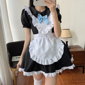 Classic Black White Maid Outfit Cat Maid Japanese Akihabara Cosplay Costume Polyester Fiber Summer 2022 - Product Image 3