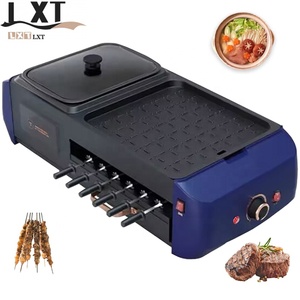 2 in 1 Antihaft-Shabu-Topf Grill platte Multi-Kocher BBQ Shabu-Topf mit Grills teaks Ramen-Nudeln Elektrischer Kochtopf - Product Image 1