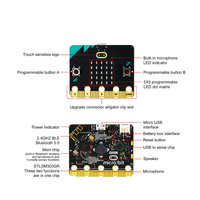 Placa de Desarrollo Microbit Enfo V2.2, Módulo de Placa Base de Expansión, Kit de Bloques de Programación Gráfica Microbit, Coche Inteligente DIY