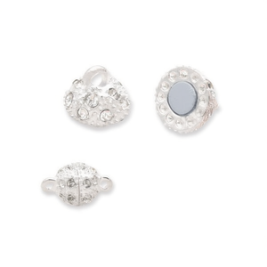 Chiusura magnetica ILAN con strass da 10 mm per bracciali e collane - Product Image 1