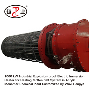 Chauffe-eau électrique à immersion antidéflagrant industriel de 1000 kW pour système de sel fondu, <span class=keywords><strong>chauffage</strong></span> auxiliaire pour monomère acrylique en usine chimique - Product Image 1