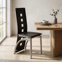 Chaise de salle à manger moderne rembourrée avec dossier et structure en métal pour salle à manger et cuisine