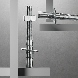 Boulon d'expansion Gecko M10x80 en acier au carbone zingué classe 8.8 avec écrous pour usage en construction et ascenseurs - Product Image 3