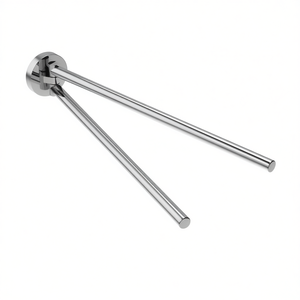 Toallero con bisagras, cromo cepillado, 5x5x32 cm, accesorio de baño para montar en la pared - Product Image 3