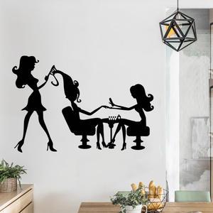 Vinilos Decorativos <span class=keywords><strong>de</strong></span> Pared con Silueta Negra <span class=keywords><strong>de</strong></span> Chica Hermosa, para Peluquería, Salón <span class=keywords><strong>de</strong></span> Belleza, Decoración <span class=keywords><strong>de</strong></span> Sala <span class=keywords><strong>de</strong></span> Estar - Product Image 4