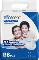 Myanmar Megasoft Transcend Erwachsenen-Inkontinenzprodukte für Mittlere Inkontinenz, 8 Stück, L XL Erwachsenenwindeln, Höschenwindeln für Myanmar, Asien