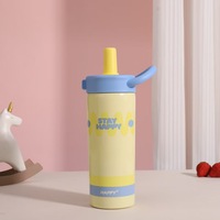 Vaso Térmico Portátil Personalizado con Asa, Doble Compartimento, de Acero Inoxidable 316, con Pajita, Diseño Creativo y Colorido para Chicas
