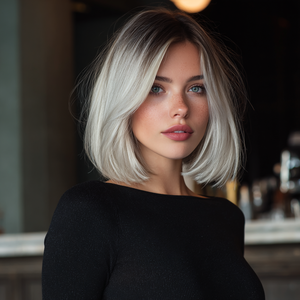 Peluca Futura Lace Platinum para mujer, fibra química <span class=keywords><strong>de</strong></span> seda importada, tocado <span class=keywords><strong>de</strong></span> <span class=keywords><strong>pelo</strong></span> liso <span class=keywords><strong>corto</strong></span> Natural flexible SM1689 para mujer - Product Image 6