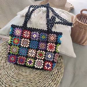 Kit de <span class=keywords><strong>sac</strong></span> à bandoulière carré à motifs granny en perles DIY, ensemble de fabrication de <span class=keywords><strong>sac</strong></span> à main tissé à la main avec perles, pour débutants - Product Image 1