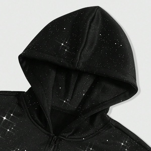 เสื้อฮู้ดดี้ทรงโอเวอร์ไซส์สไตล์ Y2K แต่งลายปักคริสตัลกราฟิกพิมพ์ลายซิป แฟชั่นใหม่สำหรับฤดูหนาว เสื้อฮู้ดดี้ทรงบ็อกซี่แบบครอปสำหรับผู้ชาย - Product Image 3