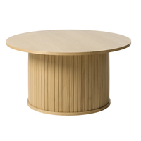 Combohome Table d'appoint en bois couleur bambou naturel-D:50 cm Table basse circulaire pour salon