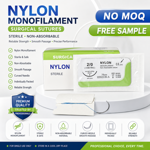 Sutures non résorbables en monofilament de nylon avec aiguille stérile, fourniture d'usine, pour usage vétérinaire et clinique - Product Image 2