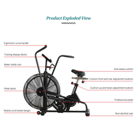 123Sport moto électrique pompe à Air professionnel Commercial équipement de Fitness résistance au vent vélo Gym Air vélo Fitness