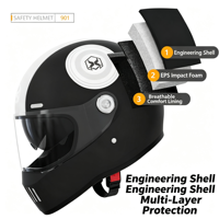 Casque de moto intégral rétro, style café racer, homologué DOT ECE 22.06, coque ABS, pour hommes, femmes, adultes, conduite sur route