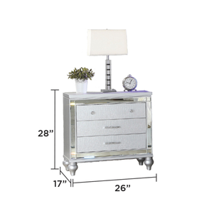 Ensemble de meubles de chambre à coucher 5 pièces moderne pour lit king size, comprenant une table de chevet rembourrée en bois, une commode, un miroir et une armoire pour le salon - Product Image 5