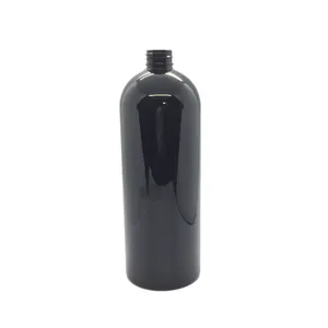 Große kapazität 1000 ml 1 Liter festo schwarz cosmo rund PET-shampoo-flasche