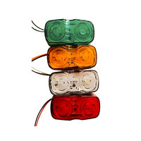 Feu de position latéral LED étanche IP67, double couleur ambre/rouge, lampe de dégagement rectangulaire, clignotants pour camion et remorque