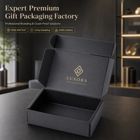 Boîtes d'emballage noires tendance de luxe sur mesure, boîte d'expédition personnalisée anti-écrasement pour la livraison de cadeaux de marque, usine chinoise