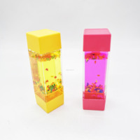 Barboteur d'eau en plastique liquide pour parc aquatique, Souvenir, Mini aquarium, huile, sablier, avec minuteur de mouvement