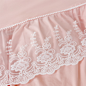 Tùy Chỉnh Màu Rắn Giường Bốn Mảnh Tấm Thiết Lập Hiện Đại Phong Cách Rửa Sạch Bộ Đồ Giường Bông Với Len Làm Đầy Và Cơ Sở Bảo Vệ Bìa Bộ - Product Image 3