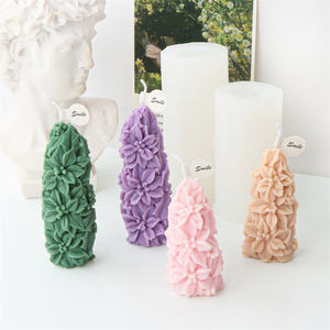 Arbre de noël Poinsettia arbre bougie moule empilé fleurs de noël tour de pin résine coulée Silicone moules houx feuille <span class=keywords><strong>d</strong></span>écorations - Product Image 2