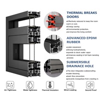 Fenêtres à battants en aluminium double vitrage de couleur noire PA Design pour maison