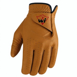 Gant de golf classique en cuir marron pour l'entraînement en extérieur, respirant, antidérapant, avec fermeture auto-agrippante, ajustement flexible et durable - Product Image 5