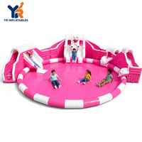 Structure gonflable commerciale avec toboggan, château gonflable pour 5-6 personnes, idéal pour la famille