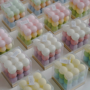 Velas Aromáticas Cuadradas con Degradado en Forma de Cubo de Rubik, Cera de Soja Mixta, Aromaterapia, Regalo Decorativo - Product Image 1