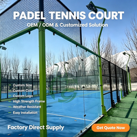 Terrain de padel en acier galvanisé à chaud pour l'exportation aux États-Unis, terrain de padel panoramique, prix direct usine, utilisation extérieure