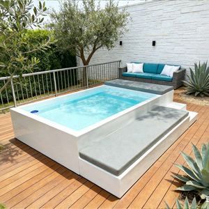 Piscina de fibra de vidrio elegante y sencilla, spa, piscina sobre suelo, piscina con estructura, piscina de agua fría y caliente - Product Image 3